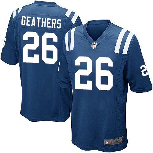 Men's Game Clayton Geathers Nike Jersey Royal Blue Home - #26 NFL Indianapolis Colts